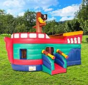 Commercial Grade Inflatable Pirate Ship 14.8ft tall, with travel/storage case