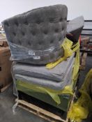 Pallet- Console, misc furniture, chairs, cushions