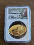 2007 Canada Gold Football First day of Issue 1 oz Coin PF70