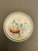 2014 2$ World of Hunting - Color Red Deer Silver Coin