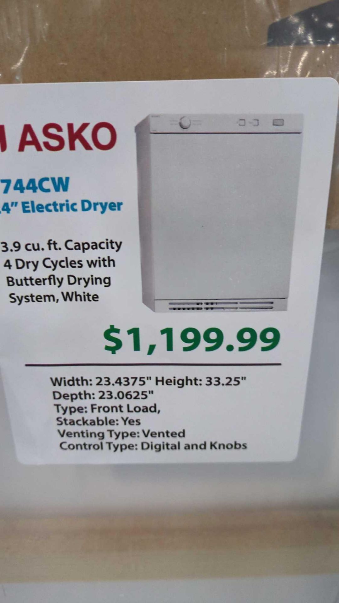 Asko electric dryer