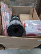 GL- Wrapping paper, floor mats, maples antique basket, food storage bins, and more