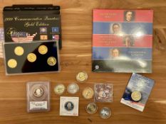 Quarters & $1 Dollars, gold plated, graded, proof