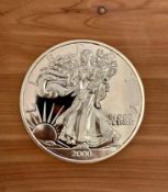 2000 Walking Liberty Eagle Half Pound .999 Fine Silver Bullion Round ( 7.295 oz)
