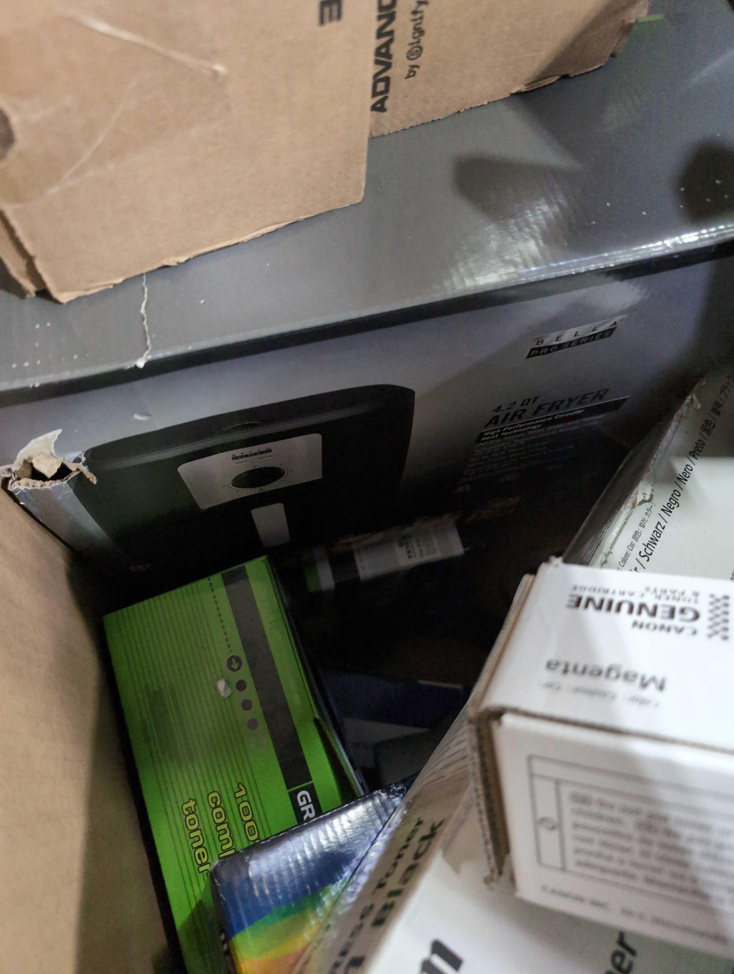 sleeve of electronics monitor, toners cartridges, air fryer and other electronic items - Image 7 of 15