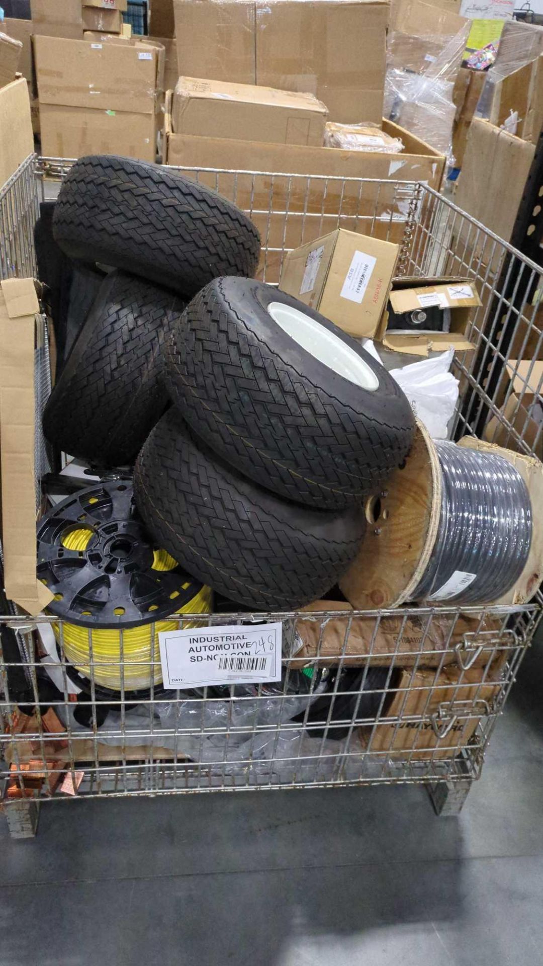 Wire bin- Tires, romex wire, Hayward, Car parts, radiators and more - Image 3 of 6