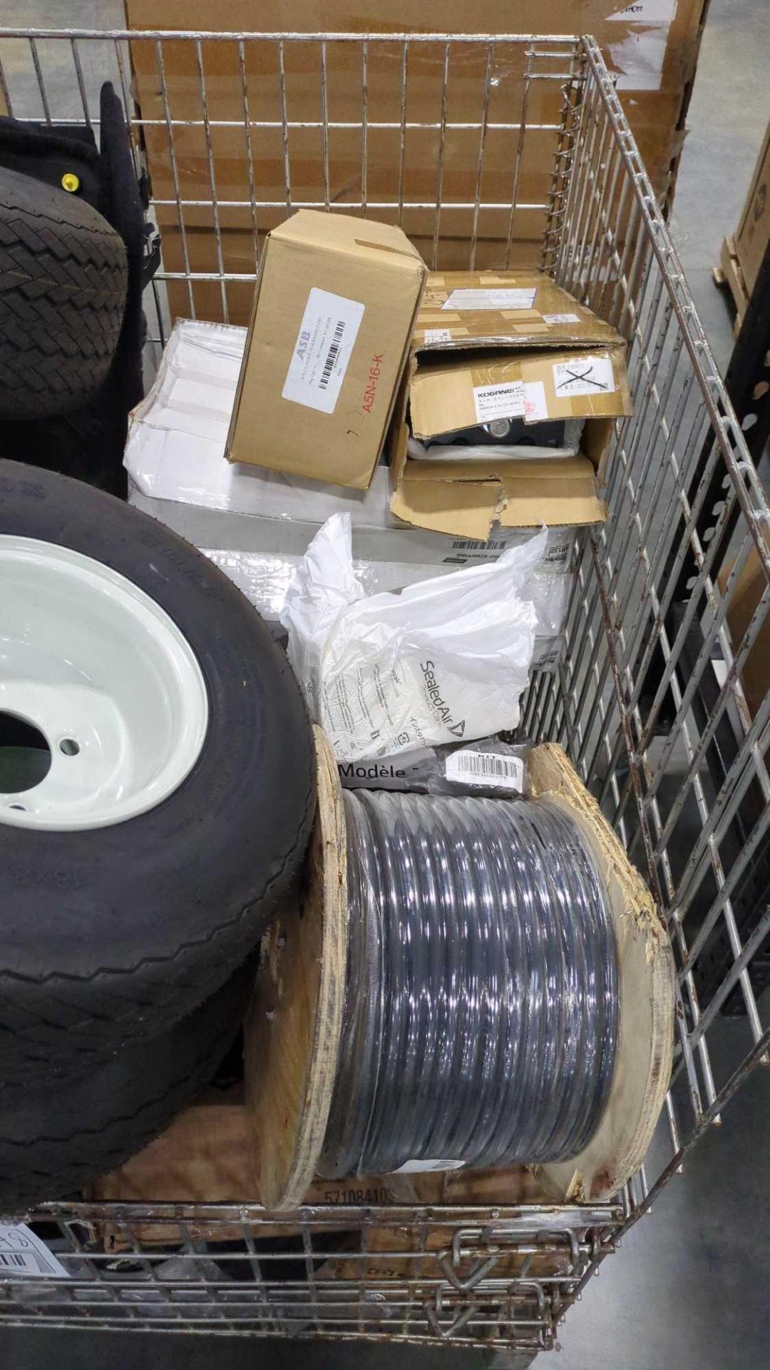 Wire bin- Tires, romex wire, Hayward, Car parts, radiators and more - Image 2 of 6