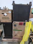 Pallet- Media Fireplace Console, Side table, Christmas tree, out of box console, Microwave oven, and