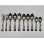 HM Silver Cutlery to include two forks, six spoons