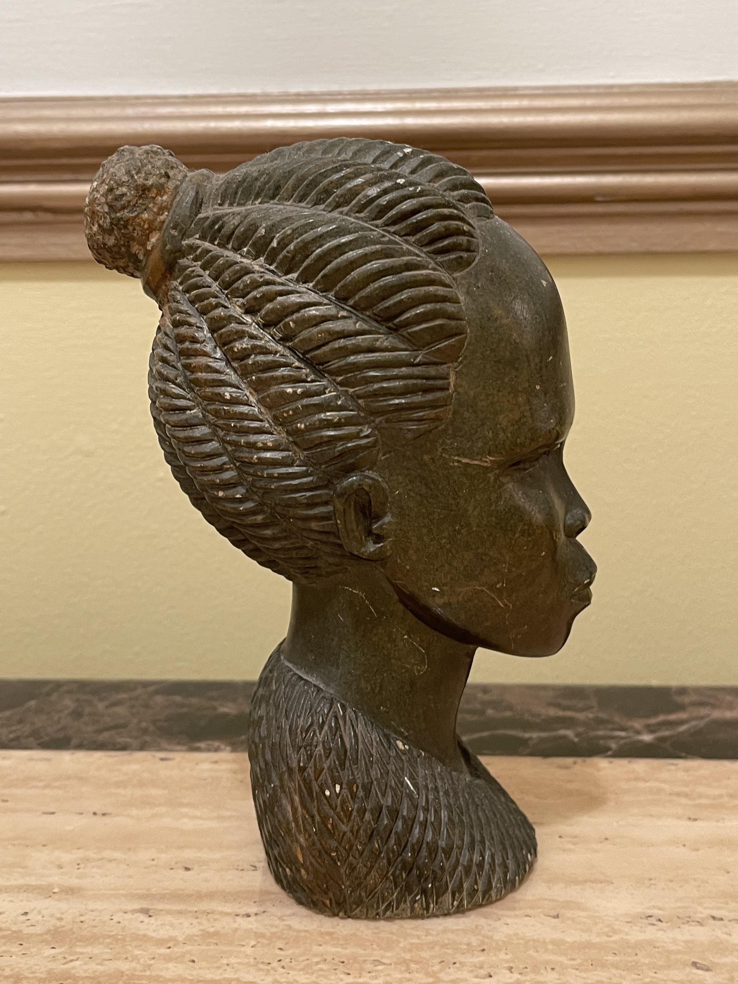African Busts/Statues of Man and Woman. - Image 5 of 16