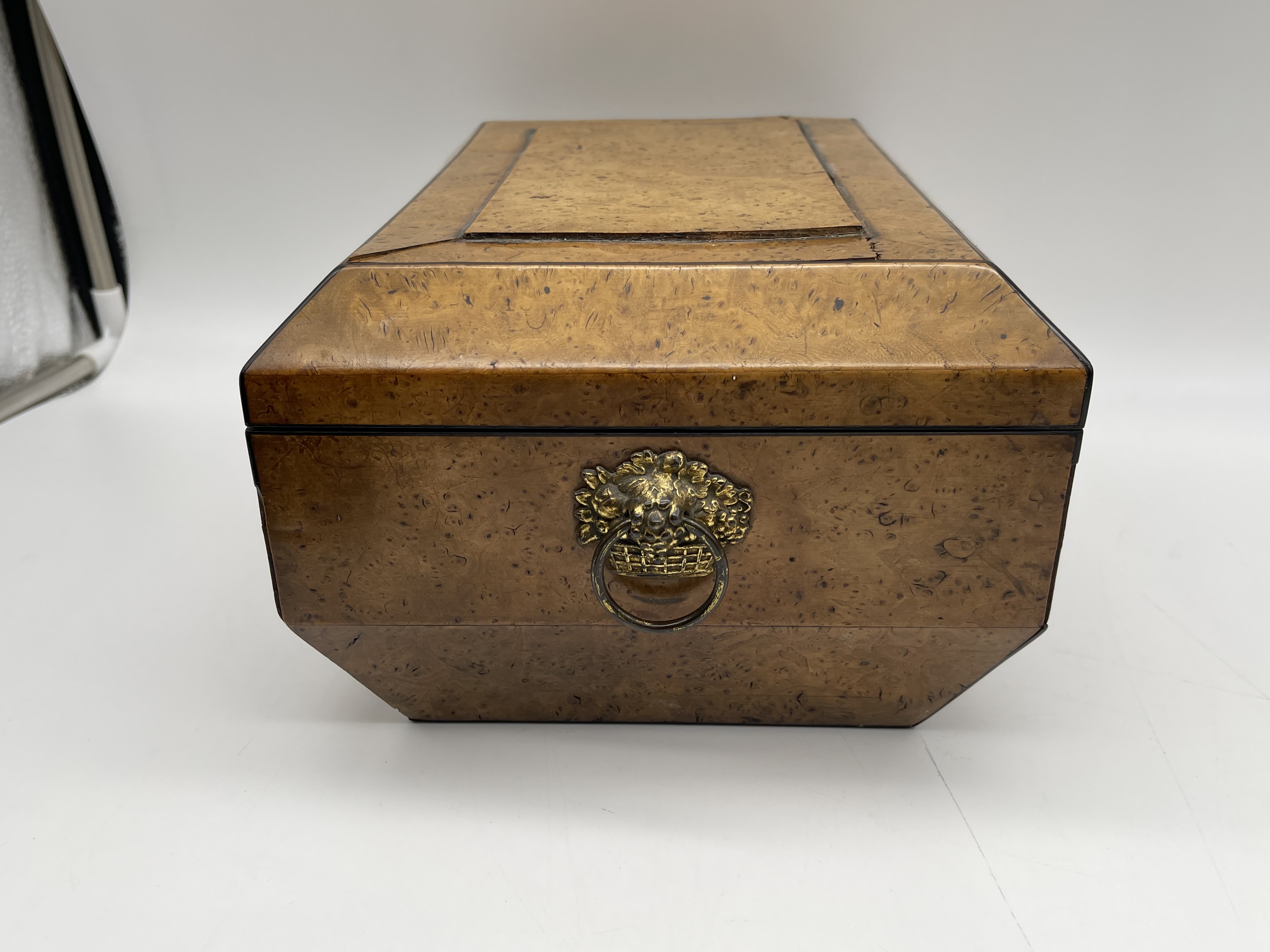 Wooden Writing Slope, Jewellery Box and Tea Caddy. - Image 5 of 10