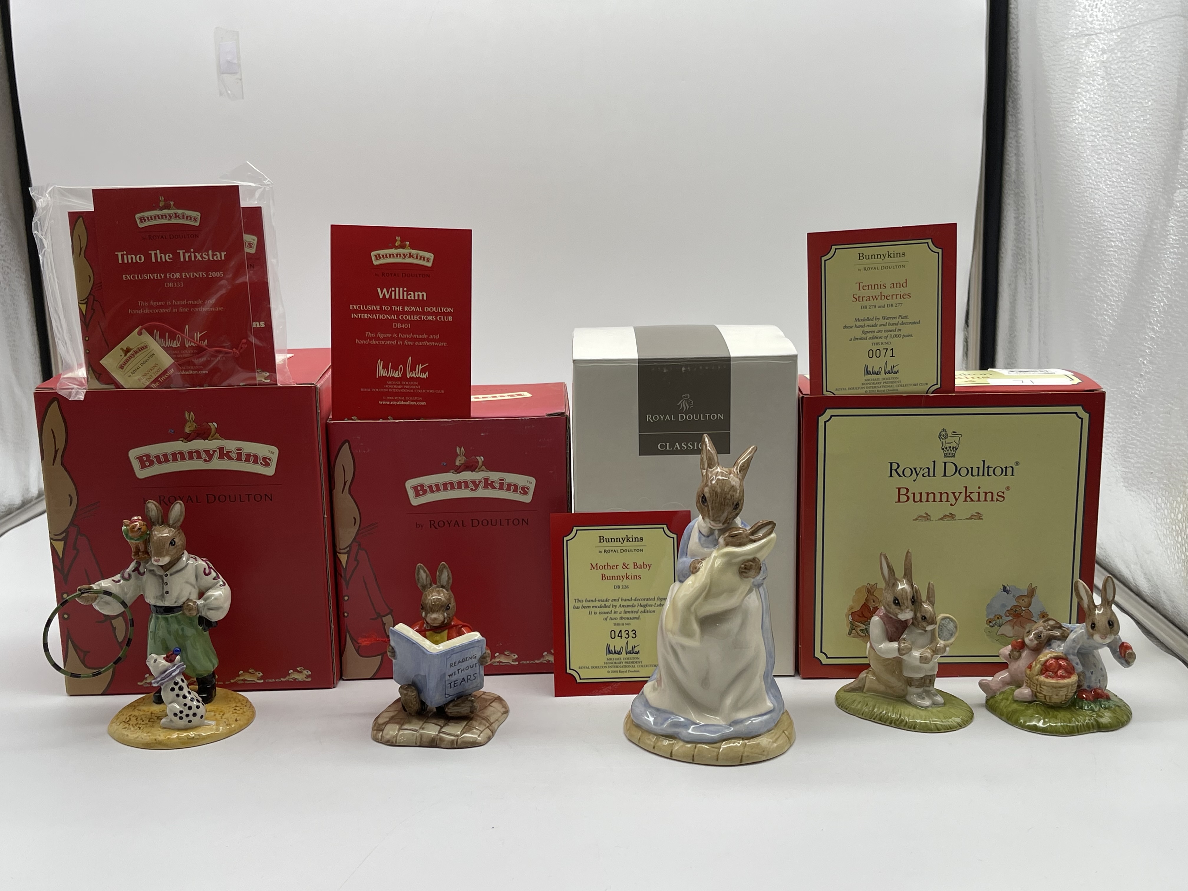 Four Boxed Royal Doulton Bunnykins Figurines to in