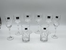 Eight Royal Doulton 24% Lead Crystal Glasses.