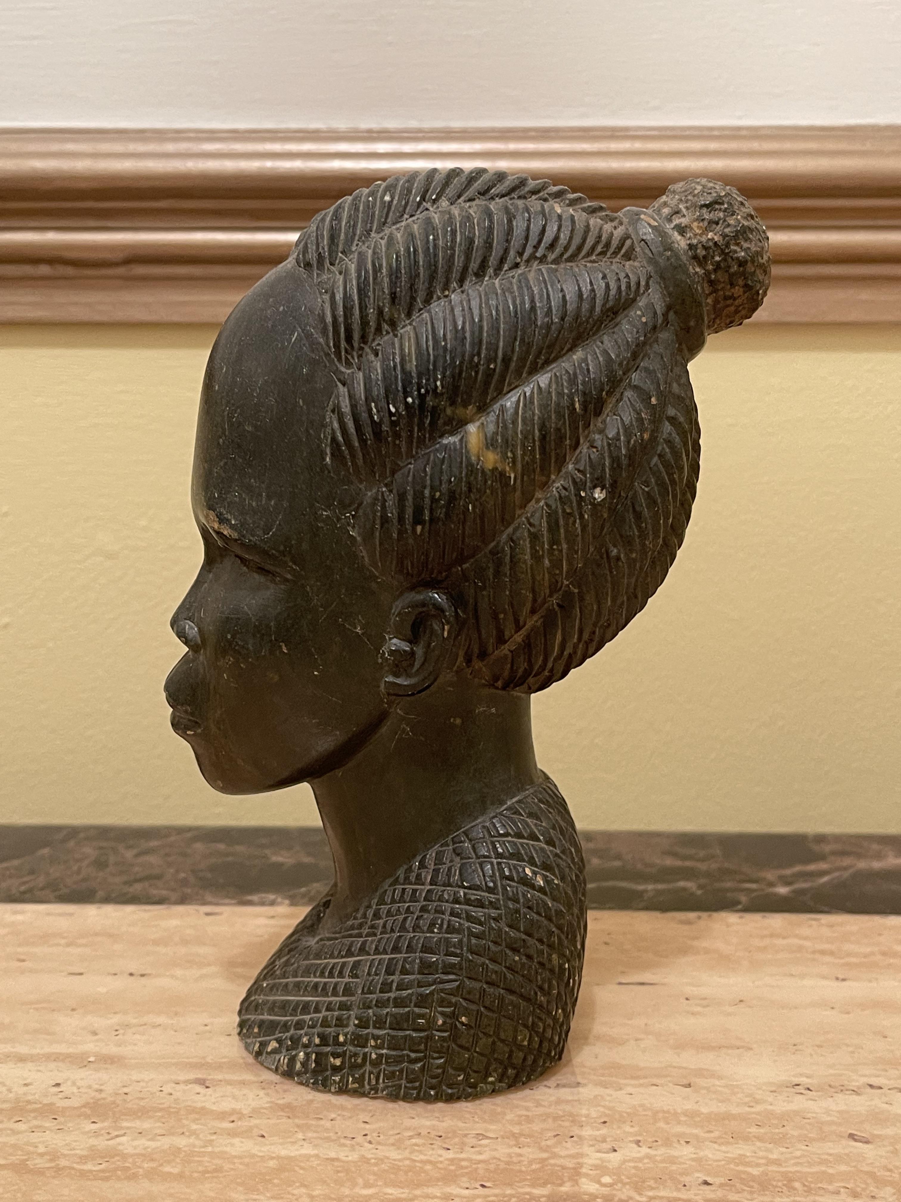 African Busts/Statues of Man and Woman. - Image 3 of 16