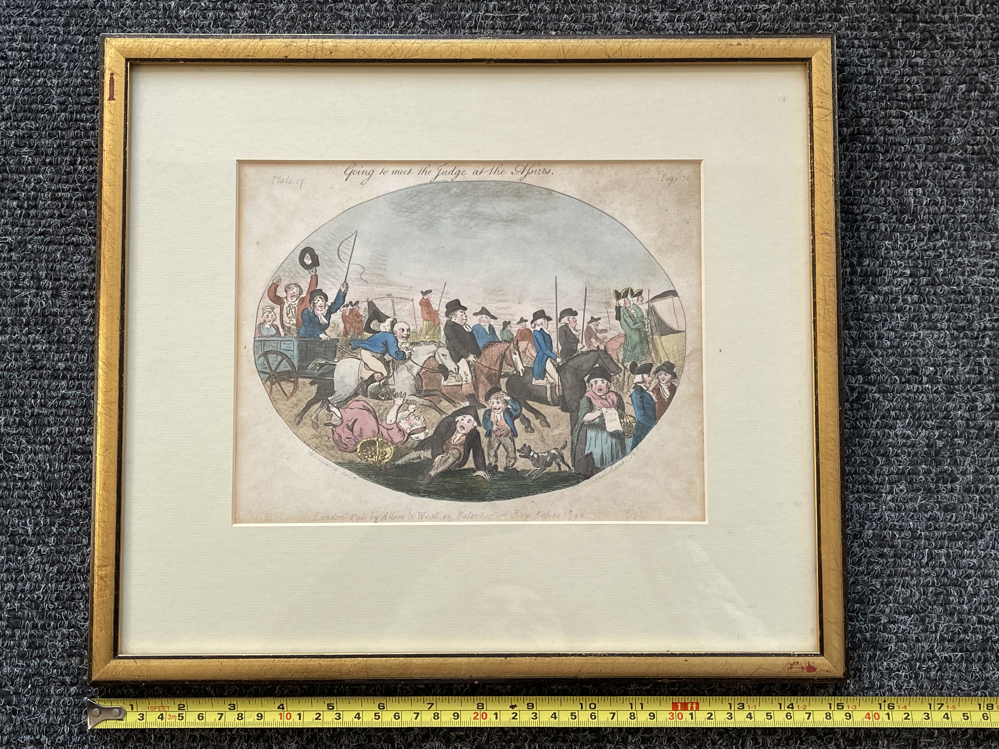 Isaac Cruikshank Hand Painted Engraving and one an - Image 13 of 24