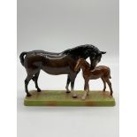 Beswick England 1811 Horse Mare and Foal On a Base