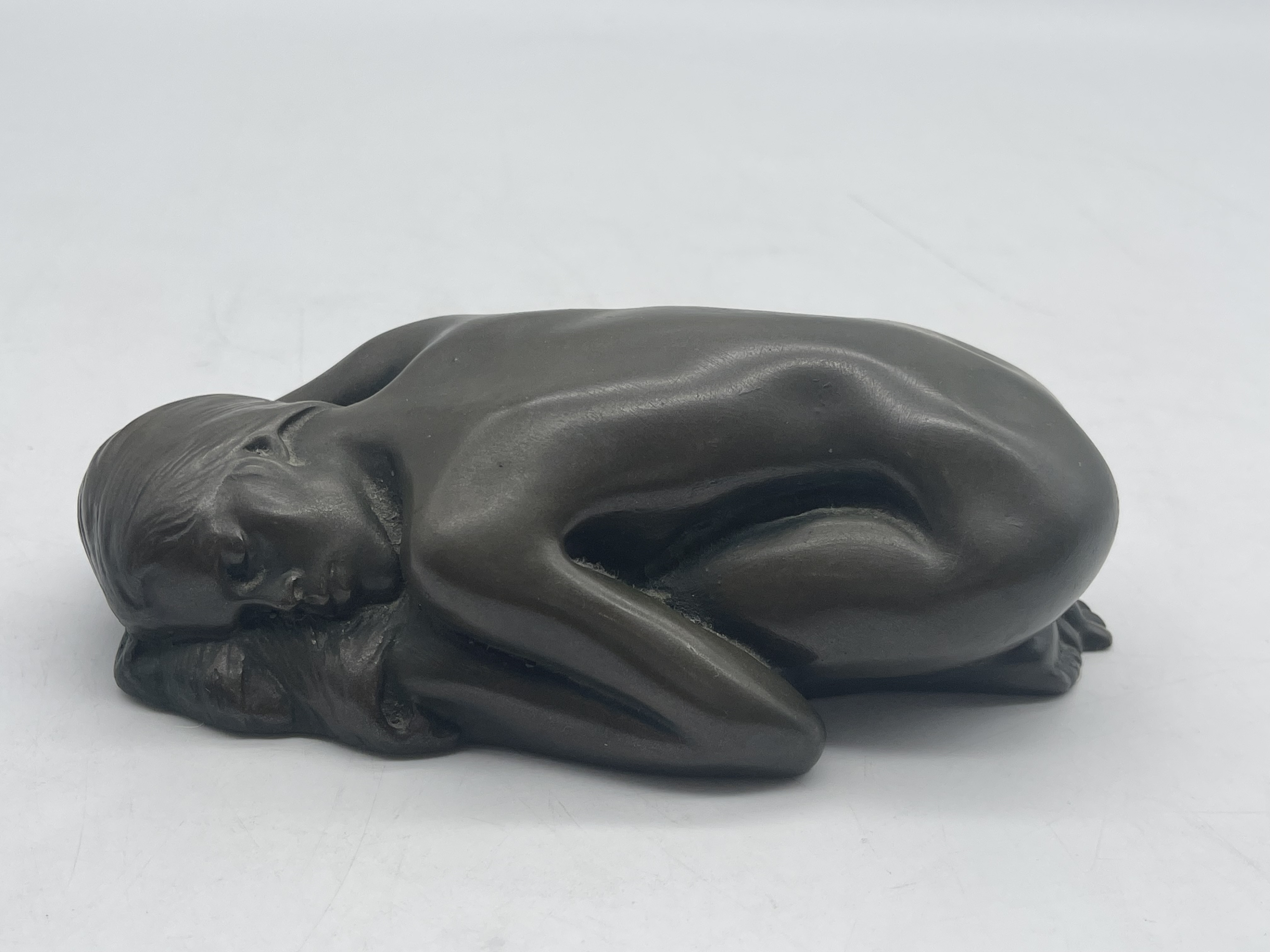 Lion with Cherub Signed Spelter Figure and Resin N - Image 13 of 21