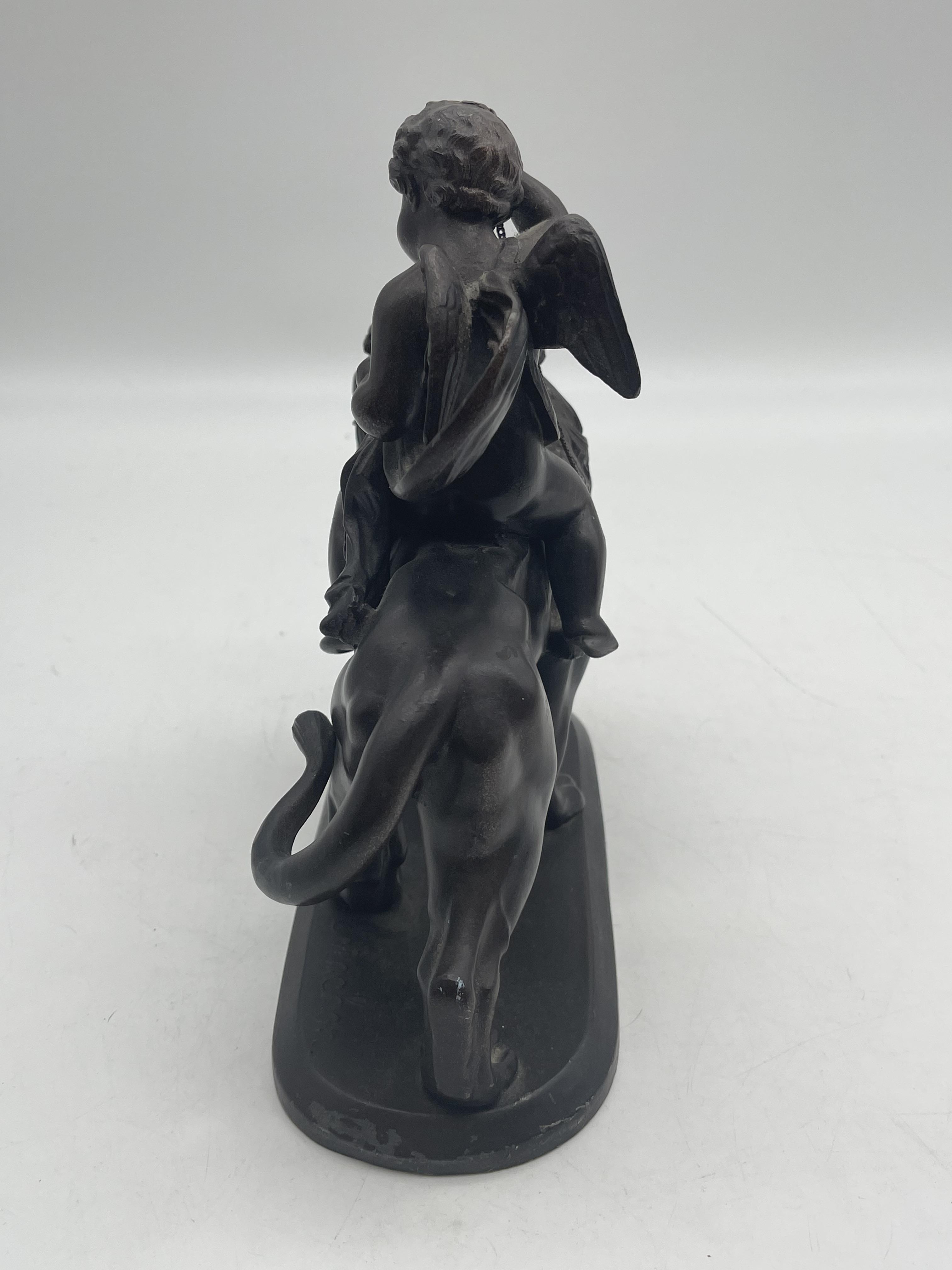 Lion with Cherub Signed Spelter Figure and Resin N - Image 4 of 21