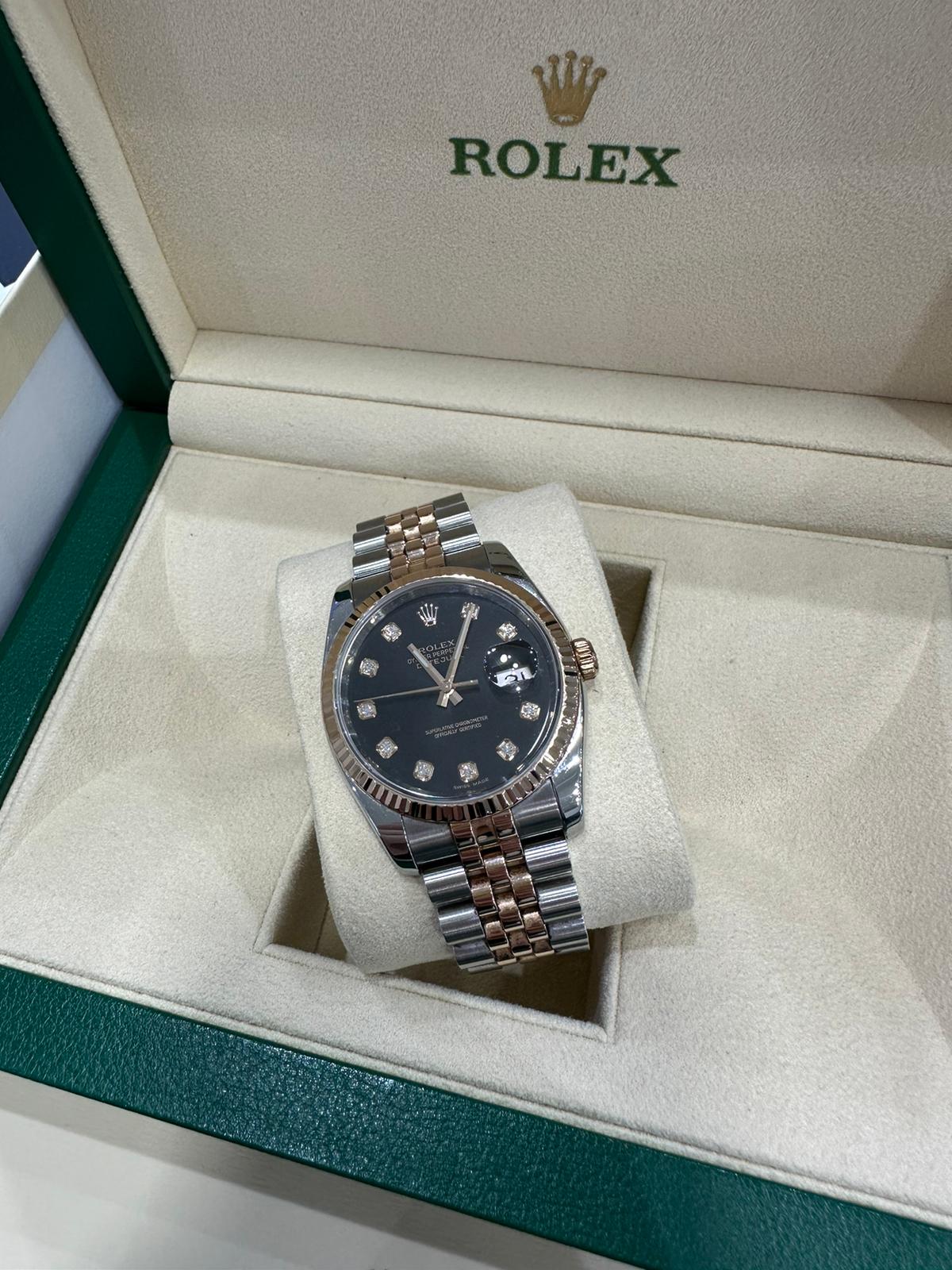 Rolex Datejust 36mm steel and rose gold concealed - Image 7 of 11