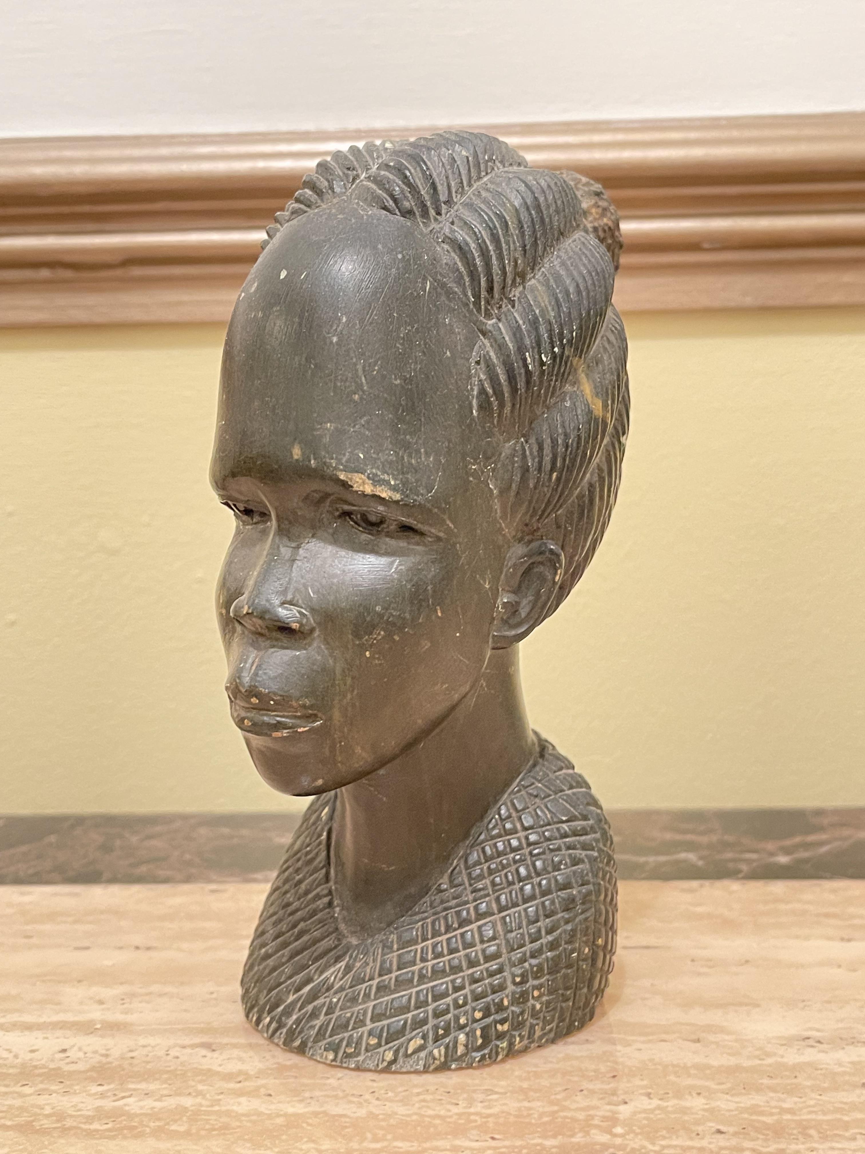 African Busts/Statues of Man and Woman. - Image 2 of 16