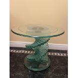 Spiral Glass Round Table.