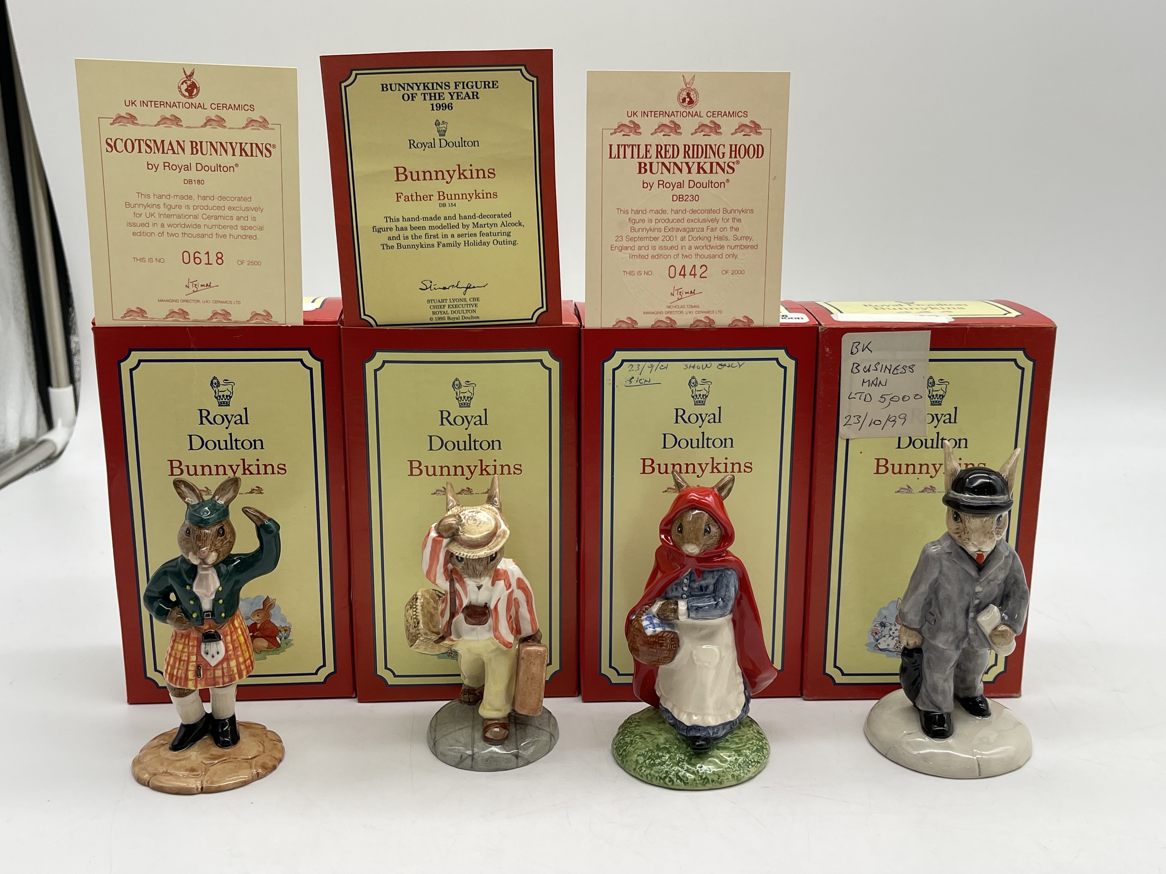 Four Boxed Royal Doulton Bunnykins Figurines to in