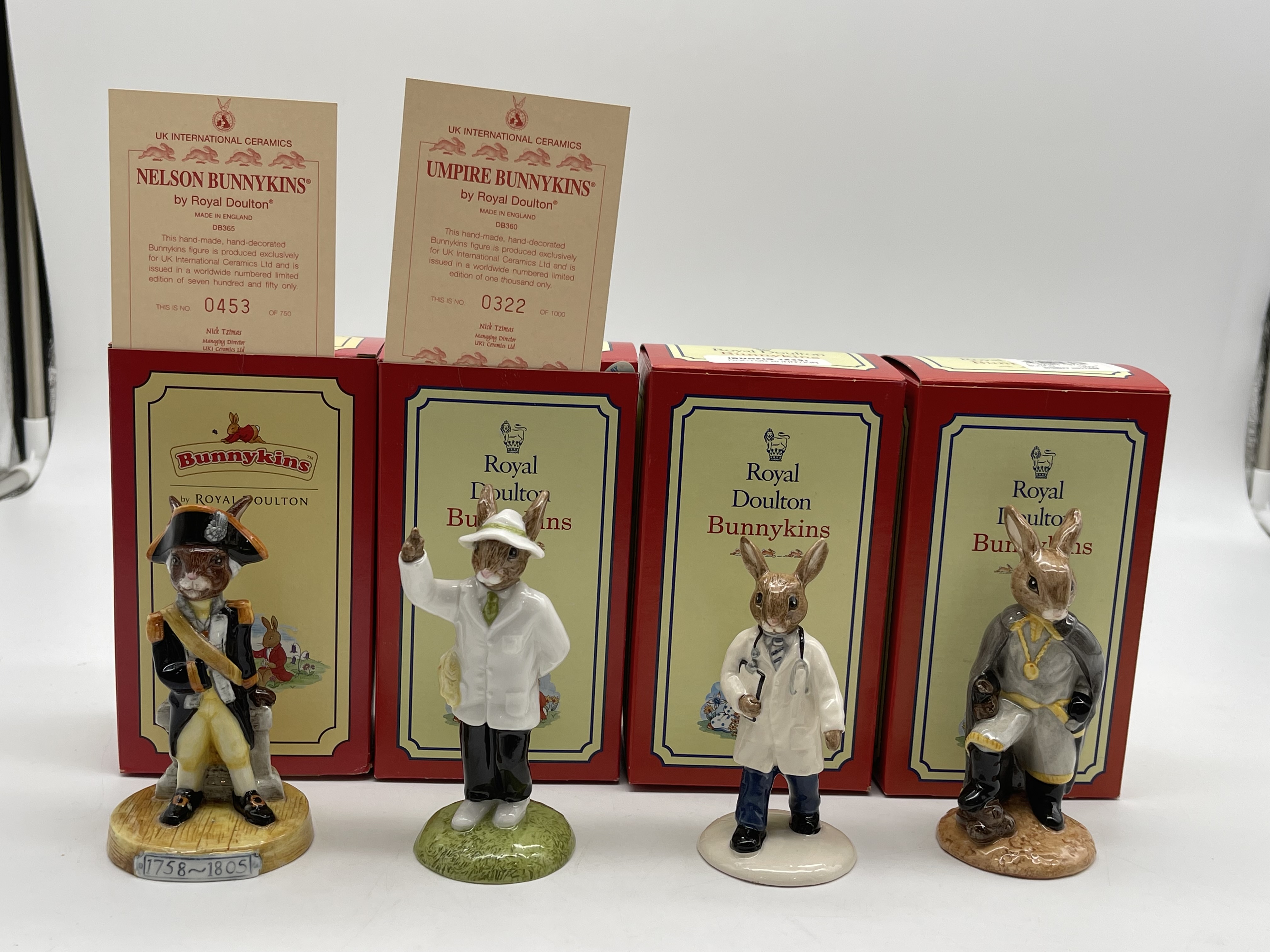 Four Boxed Royal Doulton Bunnykins Figurines to in