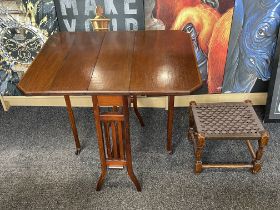 Antique Mahogany Drop leaf Sutherland Table and a