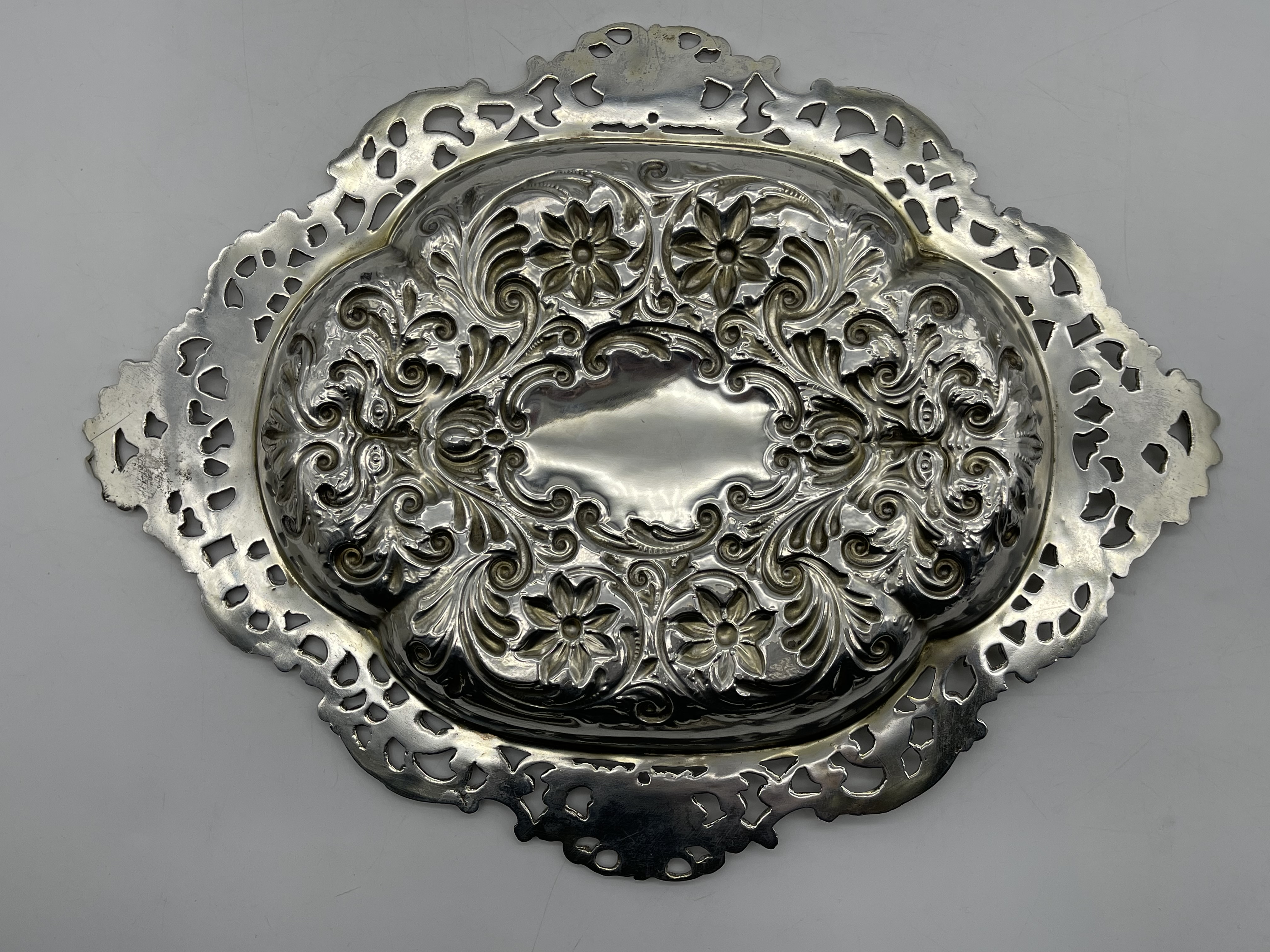 Hallmarked Silver Engraved Tray. Total weight 726 - Image 14 of 17