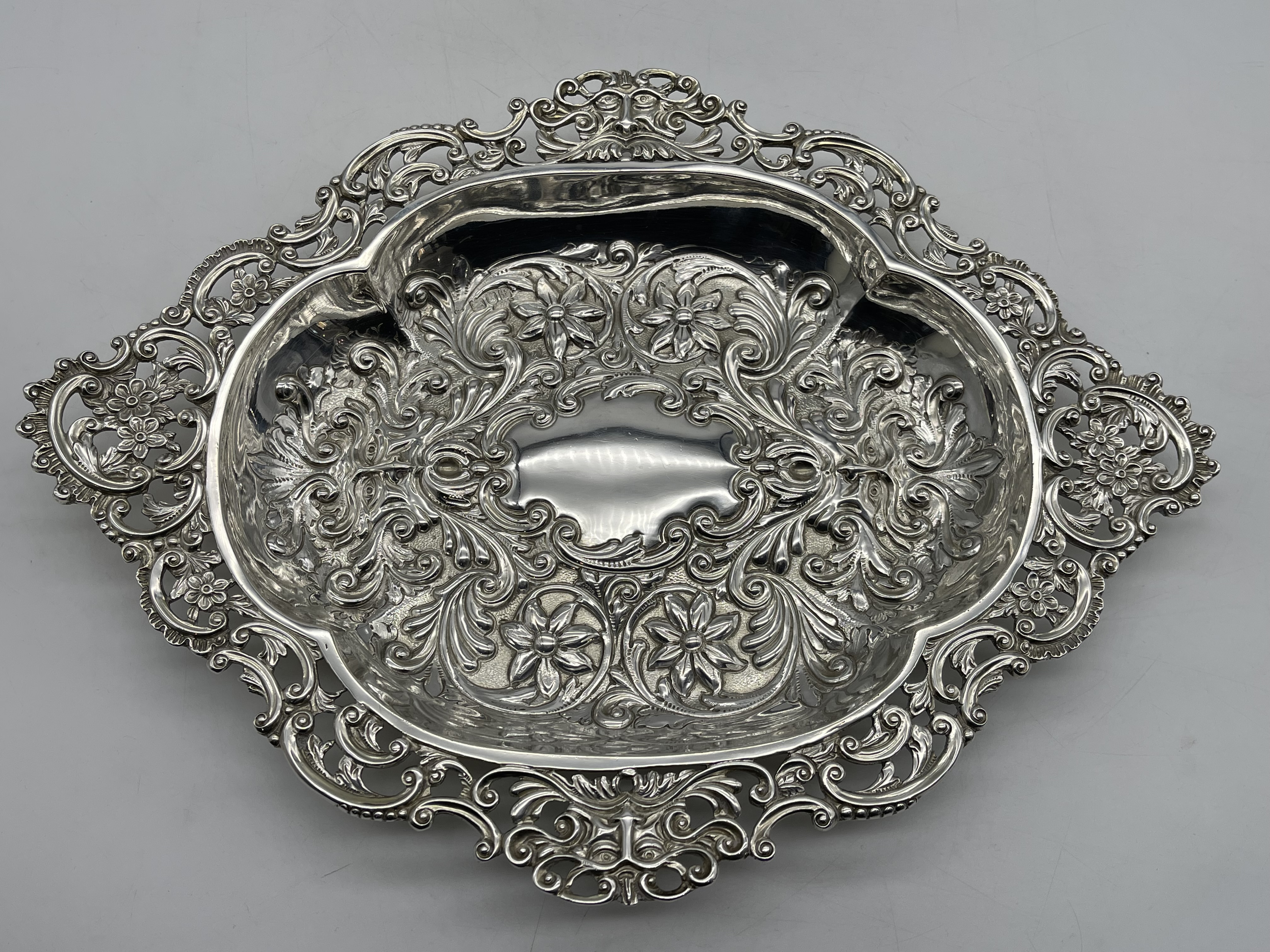 Hallmarked Silver Engraved Tray. Total weight 726 - Image 11 of 17