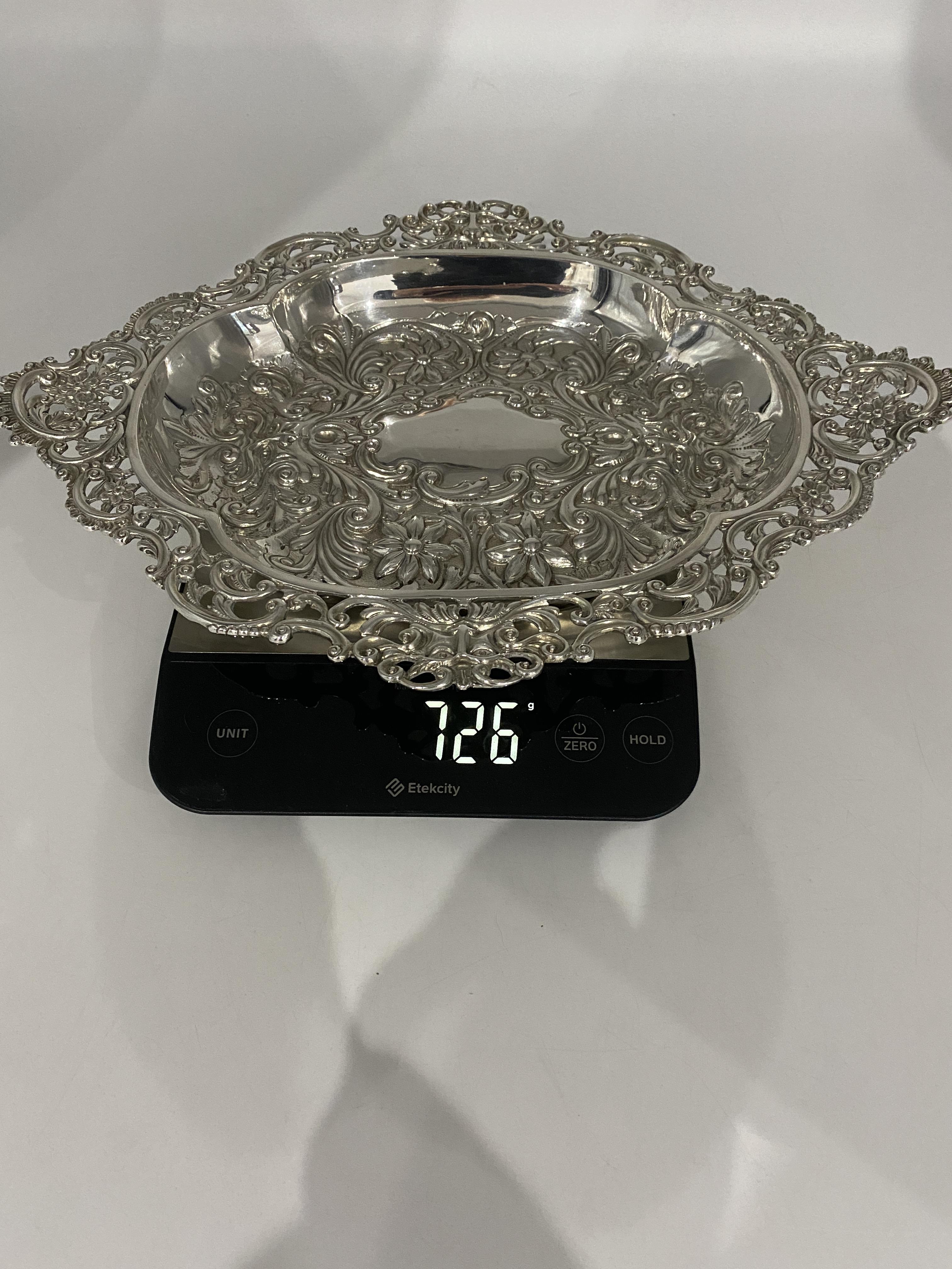 Hallmarked Silver Engraved Tray. Total weight 726 - Image 15 of 17