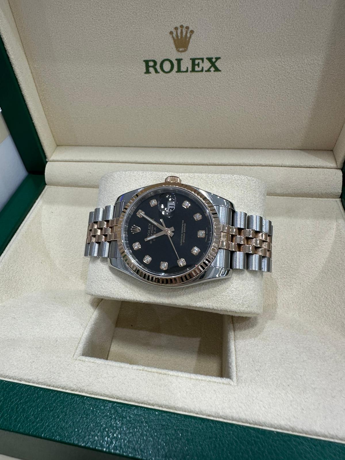 Rolex Datejust 36mm steel and rose gold concealed - Image 9 of 11