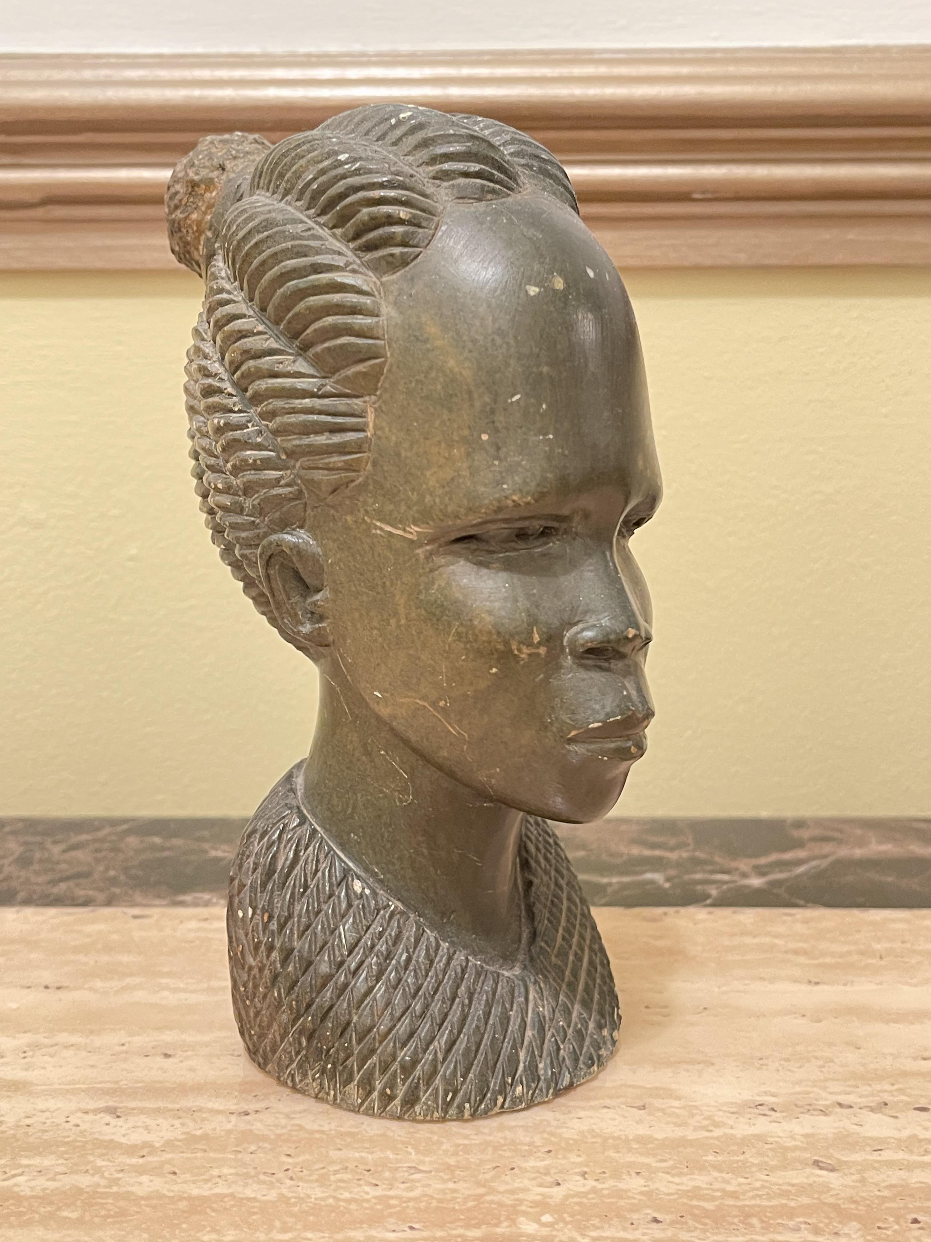 African Busts/Statues of Man and Woman. - Image 6 of 16