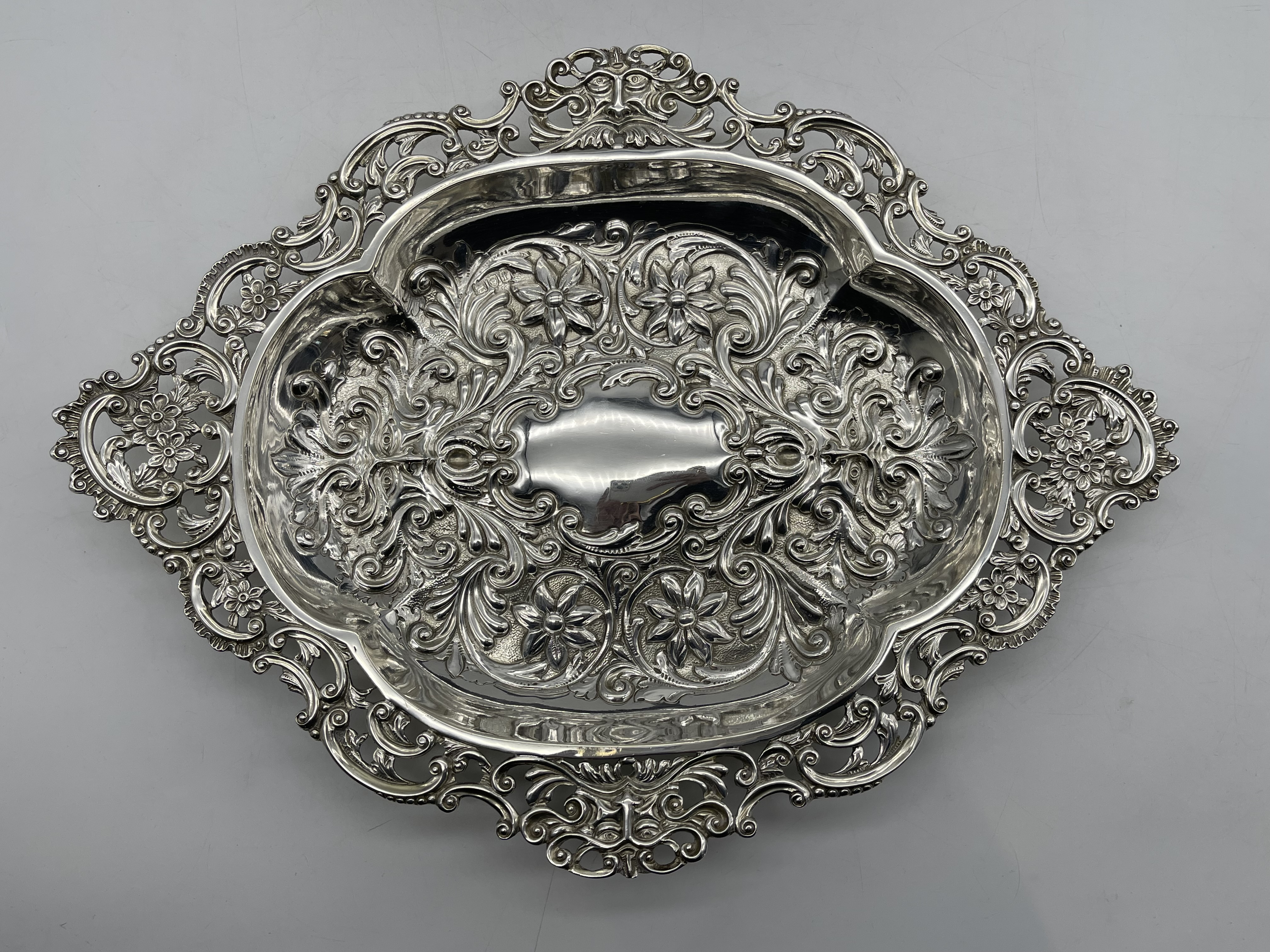 Hallmarked Silver Engraved Tray. Total weight 726 - Image 17 of 17