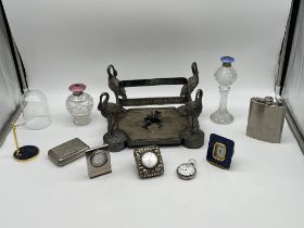 Assorted Lot to include Hallmarked Silver Travel C