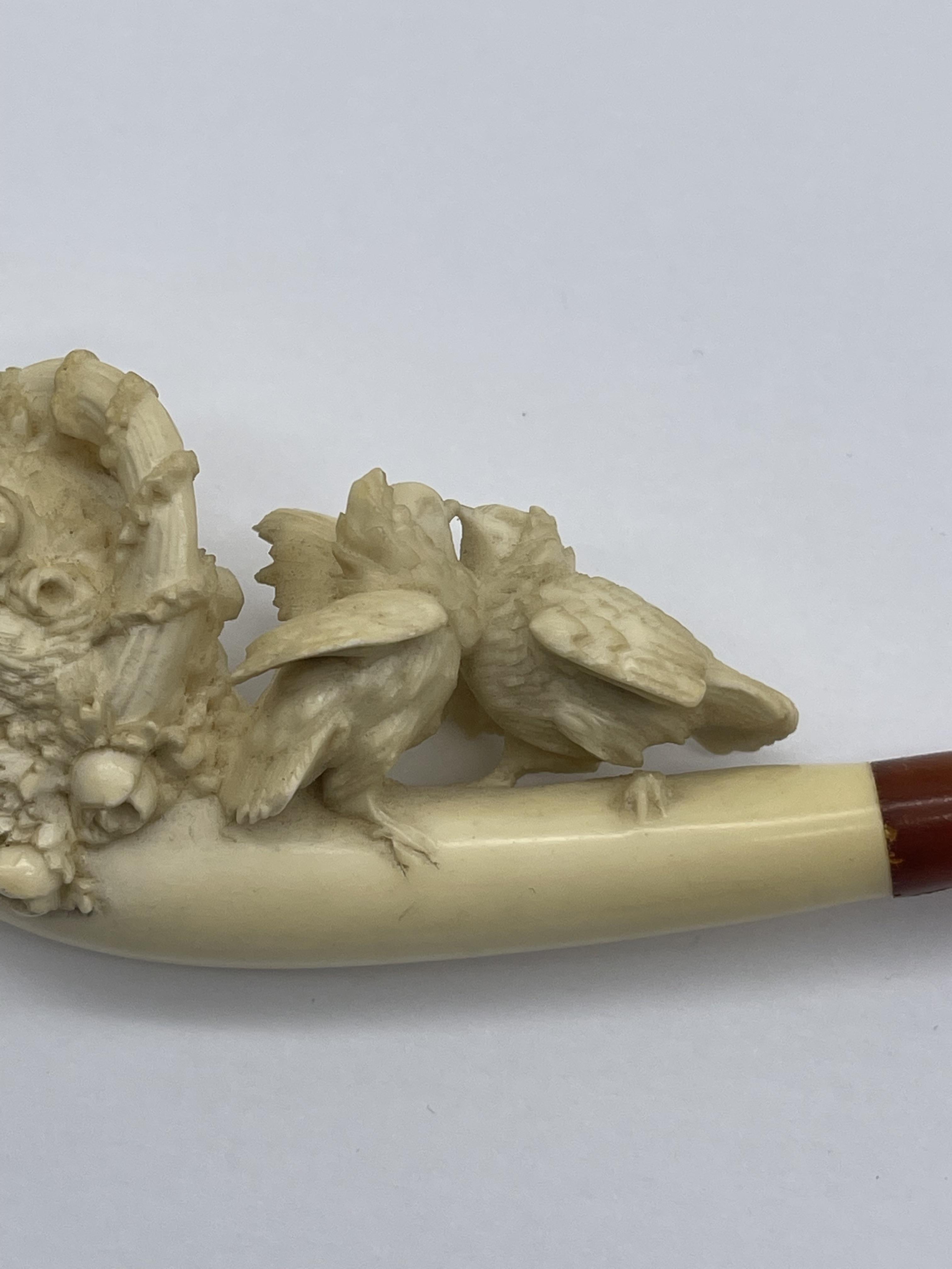 Cased, Beautifully Carved Meerschaum Pipe by S.W. - Image 4 of 12