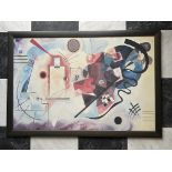 Framed Wassily Kadinski - Yellow-Red-Blue print.