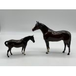 Beswick - Mare 991, and Royal Doulton - Racehorse