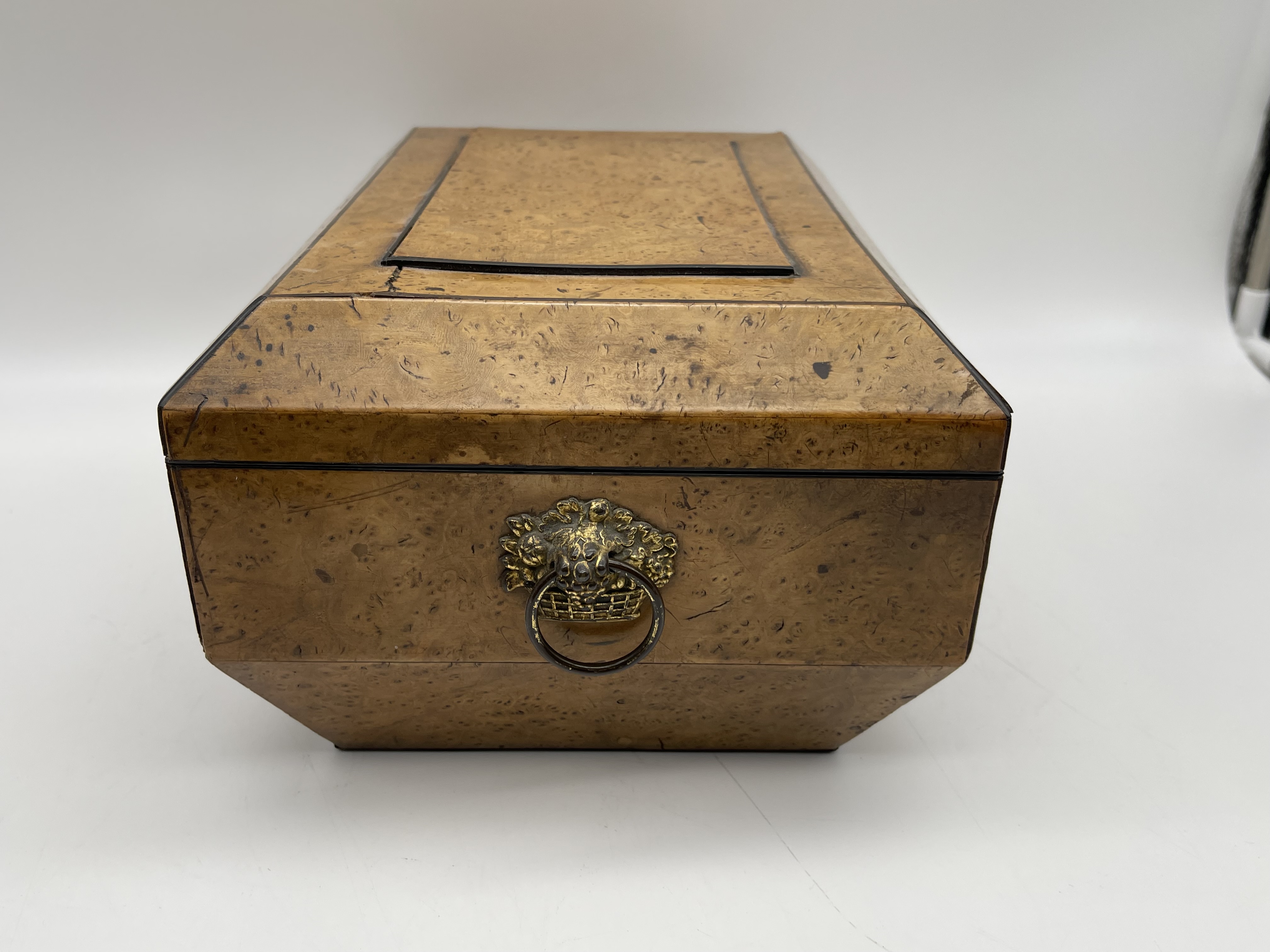 Wooden Writing Slope, Jewellery Box and Tea Caddy. - Image 6 of 10