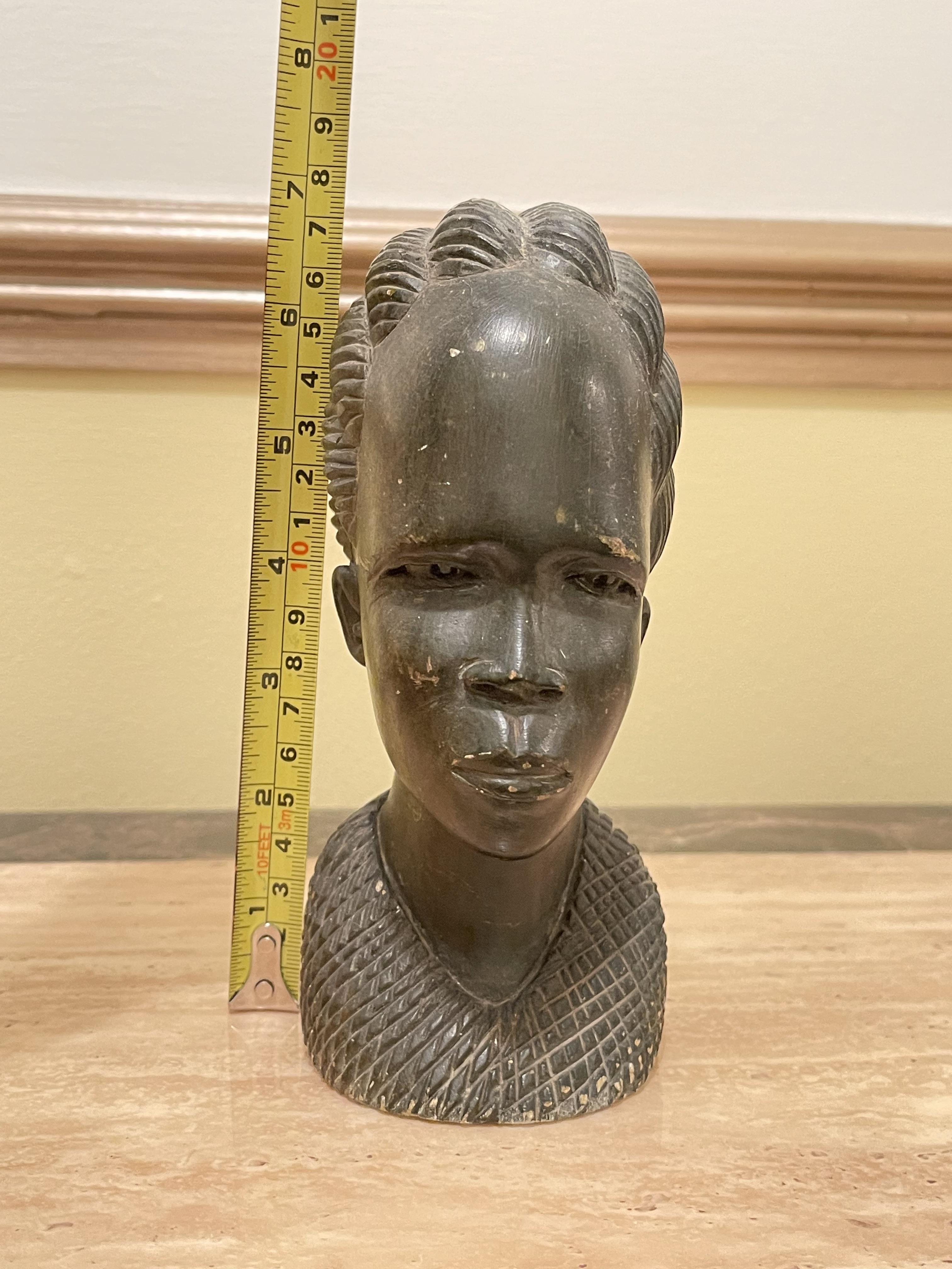 African Busts/Statues of Man and Woman. - Image 9 of 16