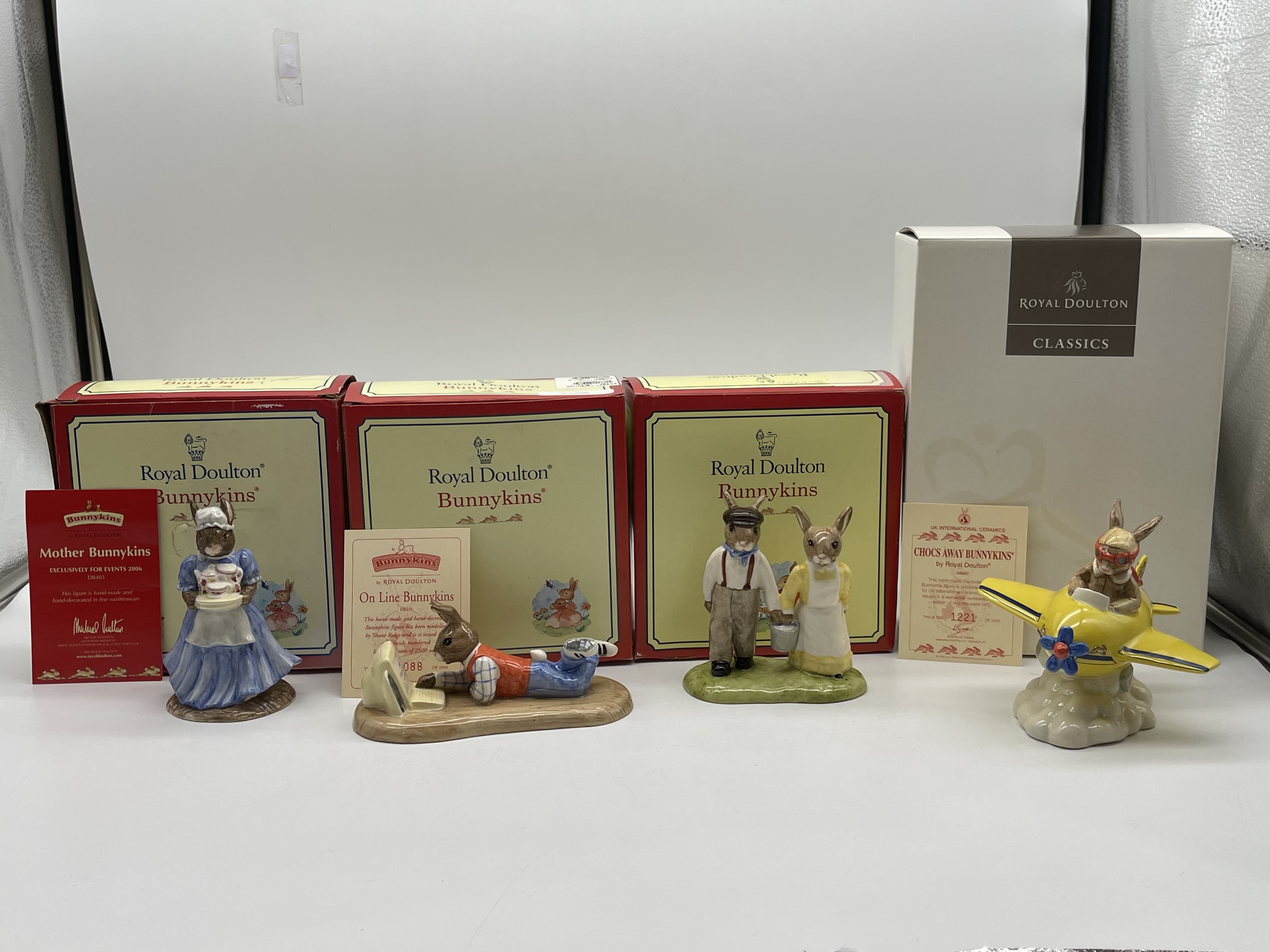 Four Boxed Royal Doulton Bunnykins Figurines to in