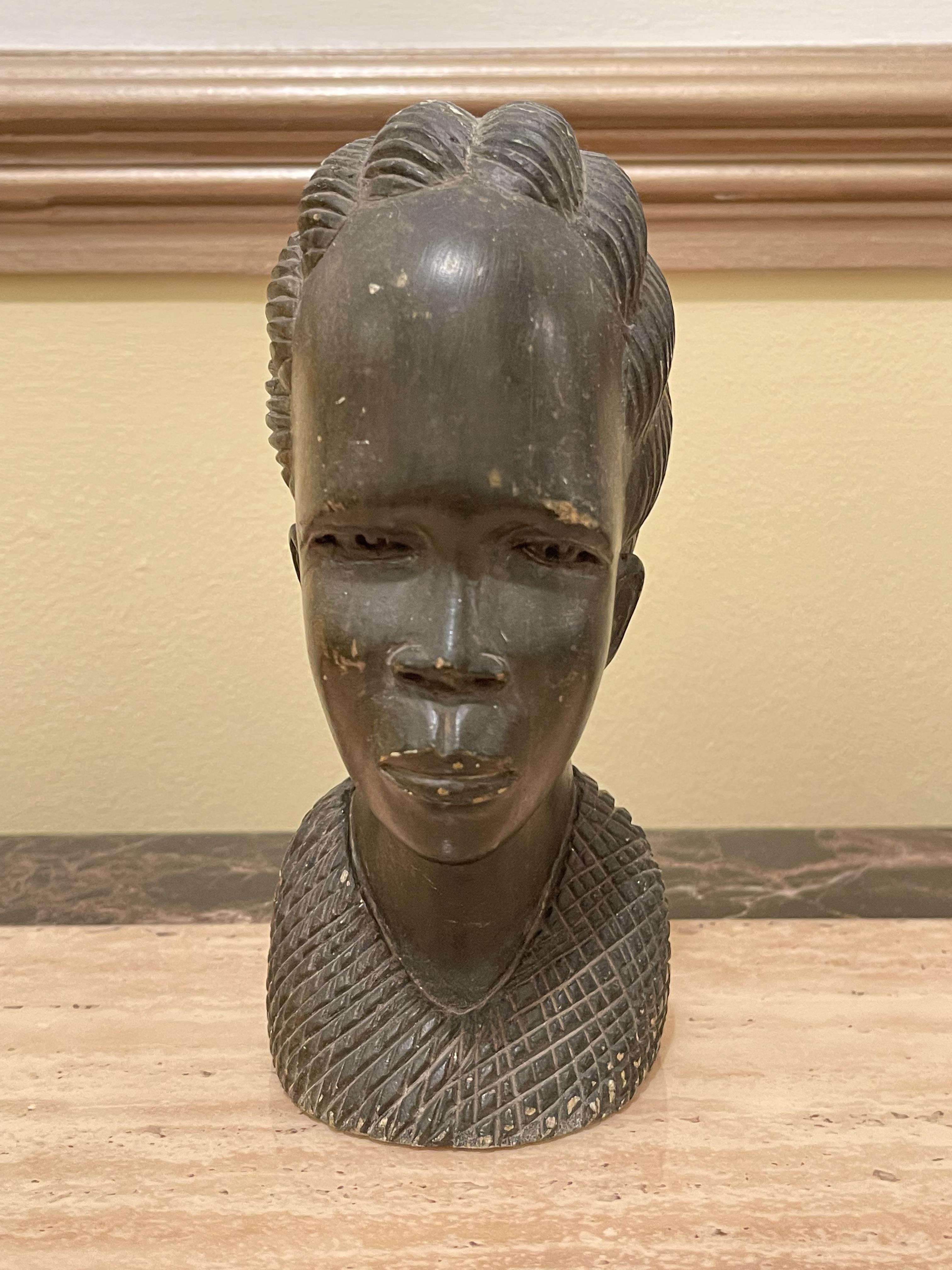 African Busts/Statues of Man and Woman. - Image 7 of 16