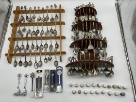 Vintage Tourist Spoon Collection along with Two Sp