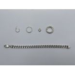 Hallmarked Silver 925 Men's Link Chain Bracelet al
