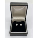 Pair of 18ct White Gold Solitaire Diamond Earrings