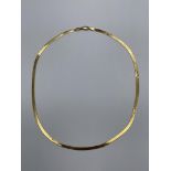 9ct Yellow Gold Herringbone Chain Necklace. Total
