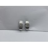 9ct White Gold Diamond Clip-on Earrings.