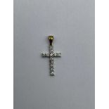 18ct White Gold Total 0.5ct Diamond Cross Pendant