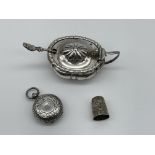 Hallmarked Silver Mustard Pot, Sovereign Holder an