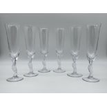 Set of Six Faberge Champagne Glasses. Good condit